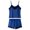 Blue, variant on Wang6 Satin Silk Pajamas for Women Sets with Shorts Soft Pjs Lounge Set 2 Piece Spaghetti Strap Cropped Tank Tops Shorts Lace Sleepwear Nightwear Sets Red XL