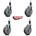 thumbnail image 2 of 6 Inch Gray Poly Wheel Swivel 1-1/4 Inch Expanding Stem Caster Set SCC, 2 of 2