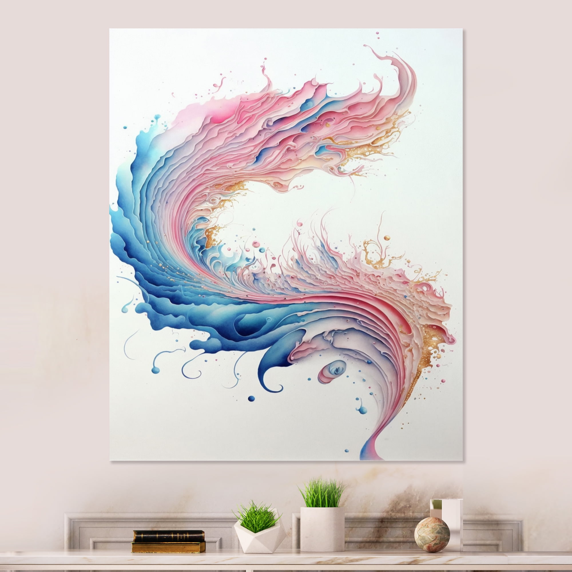 Designart Multi-Color Paint Swirl II Canvas Wall Art