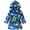 B# Peacock Blue Dino, variant on Fleece Bathrobe for Boy Girl Toddler Kids Cartoon Ear Hooded Towels Spa Beach Plush Robe