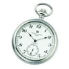 Charles-Hubert- Paris Stainless Steel Mechanical Open Face Pocket Watch #3756-WA