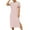 Red, variant on Uaswgudfs ​Women's Short Sleeve Fitted Midi Dress​ - Summer Casual Round Neck with Side Slit, Knee-Length Lightweight Daily Wear Hot Pink S