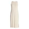 thumbnail image 4 of Time and Tru Women's Sleeveless Midi Column Dress, Sizes XS-XXXL, 4 of 4