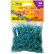 Stretch Band Bracelet Loops 500/pkg-turq