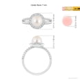 thumbnail image 5 of ANGARA Freshwater Cultured Pearl Ring with Beaded Split Shank in 14K White Gold for Women | June Birthstone, Birthday, Anniversary, Jewelry Gift for Women | Pearl Ring, 5 of 8