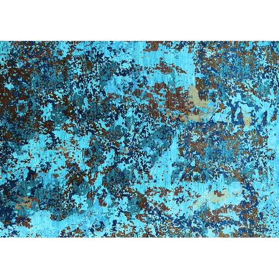 Ahgly Company Indoor Rectangle Oriental Light Blue Industrial Area Rugs, 2' x 4'