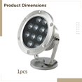 thumbnail image 5 of LED Underwater Pond Light, 9W RGB Color Changing, Waterproof Submersible Pool Light with Stainless Steel Housing, Adjustable Fountain Light for Fish Tank Aquarium Waterfall Garden, 5 of 5
