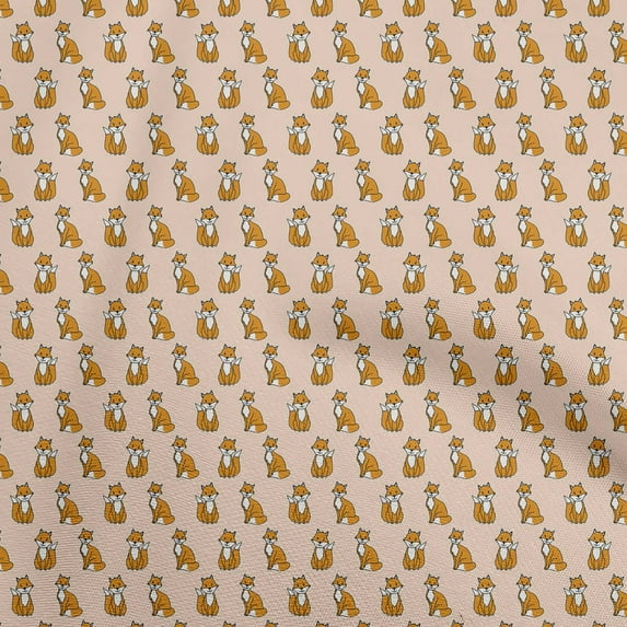 oneOone Cotton Poplin Peach Fabric Animal Sewing Material Print Fabric By The Yard 42 Inch Wide