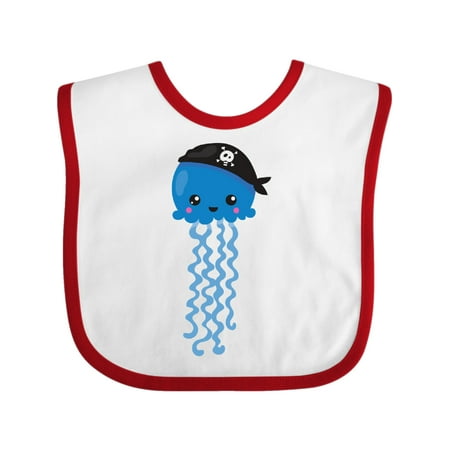 

Inktastic Blue Jellyfish With Pirate Hat Pirate Jellyfish Gift Baby Boy or Baby Girl Bib