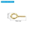 thumbnail image 2 of Uxcell 4mm ID x 15mm L Screw Eyes Pin Mini Small Eye Hooks Dark Gold 150 Pack, 2 of 6