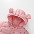 thumbnail image 4 of Kiijoy Girls Floral Lightweight Puffer Jacket Bear Ear Hooded Coat Cute Outerwear, 4 of 5