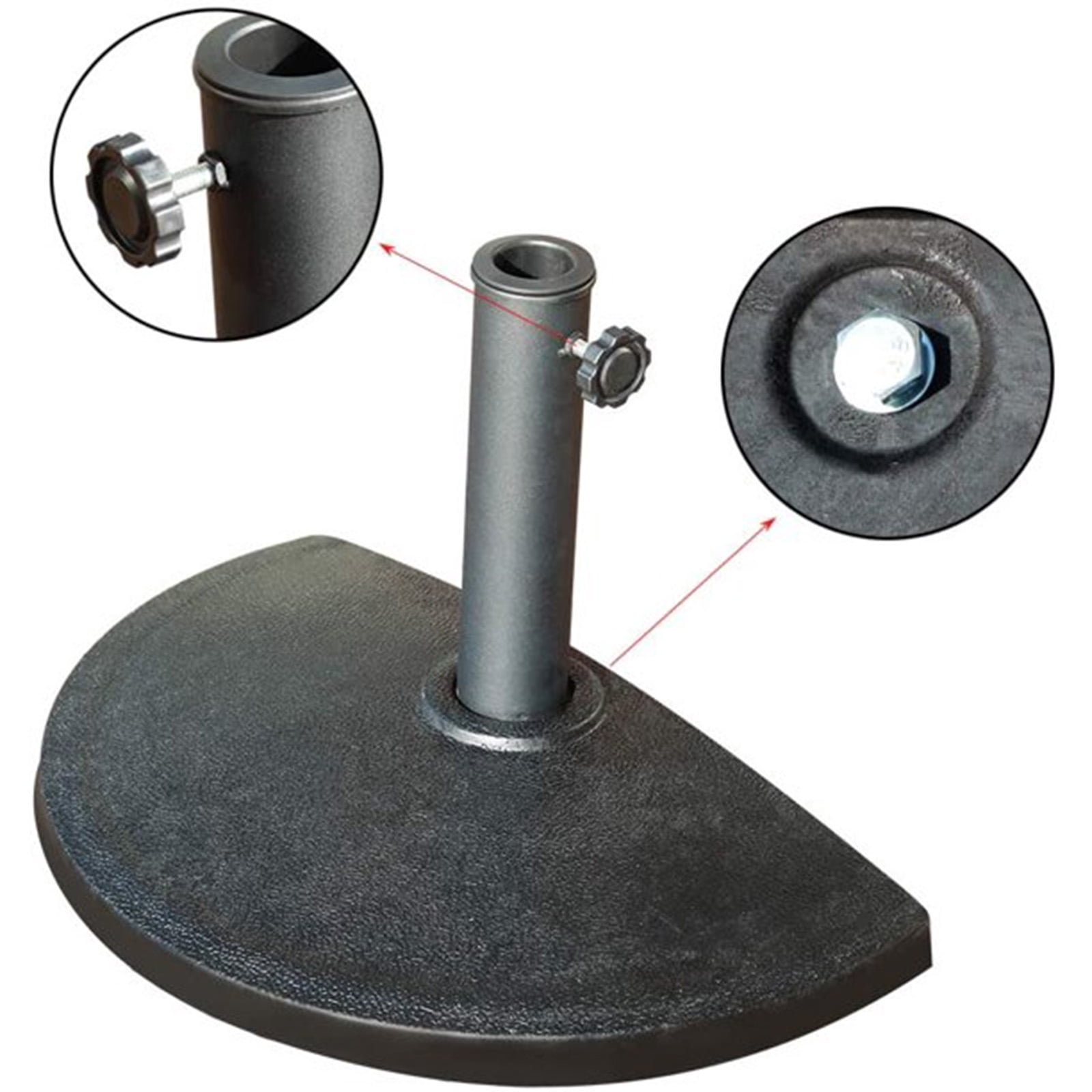 Half Round Patio Market Umbrella Base, Heavy-Duty Free Standing Resin Umbrella Stand, 20lb