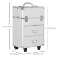 thumbnail image 3 of HOMCOM Chariot de Maquillage Roulant pour Voyage avec Roue Pivotante Argent, 3 of 10