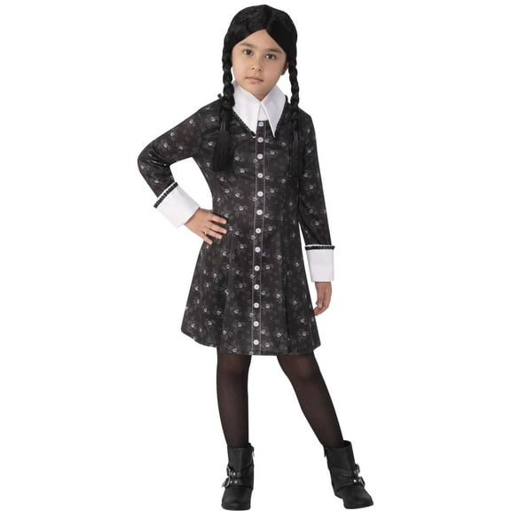 The Addams Family Wednesday Addams Classic Costume for Kids by Rubies, Girls Small