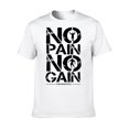 thumbnail image 2 of Plus Size 'No Pain No Gain' Print Men's Casual Tees Short Sleeve Breathable Comfy T-Shirt Tops, Men's Summer Clothing, 2 of 4