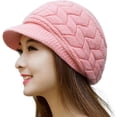 thumbnail image 2 of LNGOOR Plush Lined Warm Hats with Ear Flaps  Elastic Fit  Plush Lining  Fashionable Autumn and Winter Knitted Beret - Solid Color Design Combines Fashion and Function, 2 of 6
