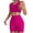 Hot Pink, variant on Shorts Sets Women 2 Piece Outfits Casual Yoga Breathable Round Neck Solid Back Tie Tank Top Shorts Sports Set Summer Outfits For Women Black L