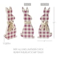 thumbnail image 3 of VHC Brands Bunny Hop MDF All Ears Lavender Check Bunny in Burlap Scarf 6x13, Spring Decorations, Home and Table Decor, Spring and Easter Figurines, 3 of 4