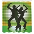thumbnail image 3 of Ambesonne Party Shower Curtain, Disco Couple Dance, 69"Wx84"L, Pale Green Dark Green, 3 of 3