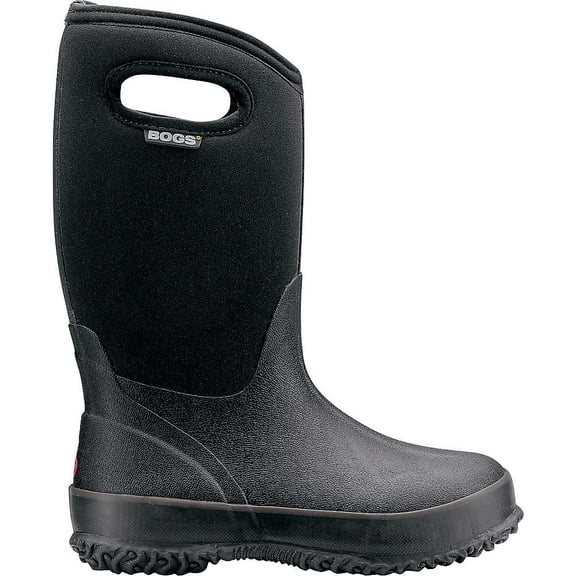 Bogs Boots Boys Kids 10" Classic Handles Rubber WP Black 52065