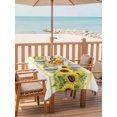 thumbnail image 2 of Outdoor Tablecloth with Umbrella Hole for Patio/Picnic/Party/Camping, Summer Sunflowers Waterproof Table Cloth Rectangle Table Cover Washable, Botanical Yellow Flowers Striped (60"x 120"), 2 of 8