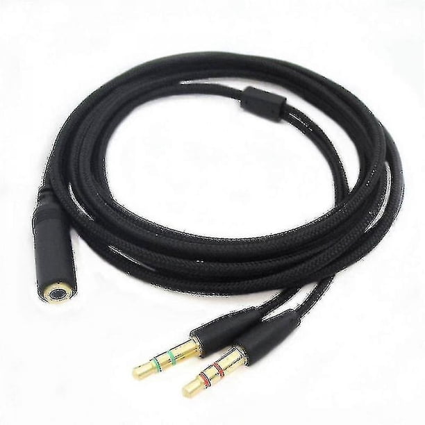 Compatible con cable de audio para auriculares Razer Adaptador para auriculares Divisor de auriculares Micrófono para Razer Electra/kraken Pro 7.1 V2/hamme QQP