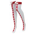 thumbnail image 1 of 1 Paire de Bas de Fête Nœud Papillon Bas Blancs Chaussettes Hautes pour Femmes Costumes de Fête, 1 of 8