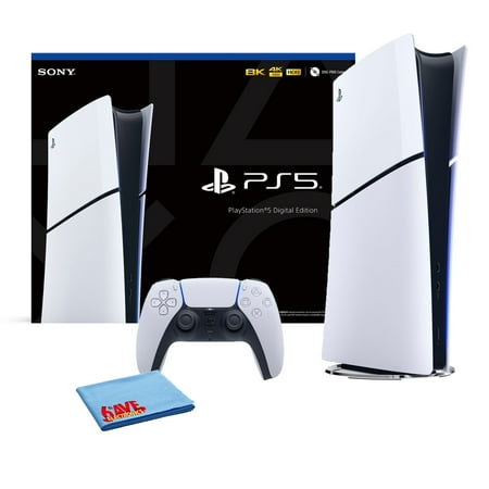 PlayStation 5 Slim, PS5 Console Digital Edition for Video Game, Built-in 1TB SSD Storage Bundle with Accessories