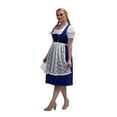 thumbnail image 3 of Dirndl Trachten Haus 3 Piece Long German Oktoberfest Dirndl Cotton Dress for Womens and Girls - Blue, 3 of 9