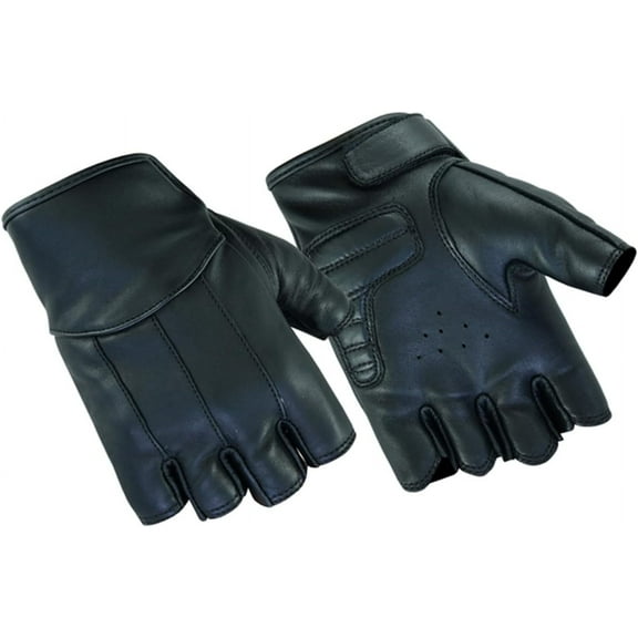 Daniel Smart Deerskin Leather Gloves – Fingerless Women Motorcycle Gloves with Gel Palm and Wrist Strap