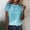 Sky Blue, variant on QHWAUAKFBN T Shirts For Women Loose Fit Print Point Sleeve Crew Neck Tshirts Top