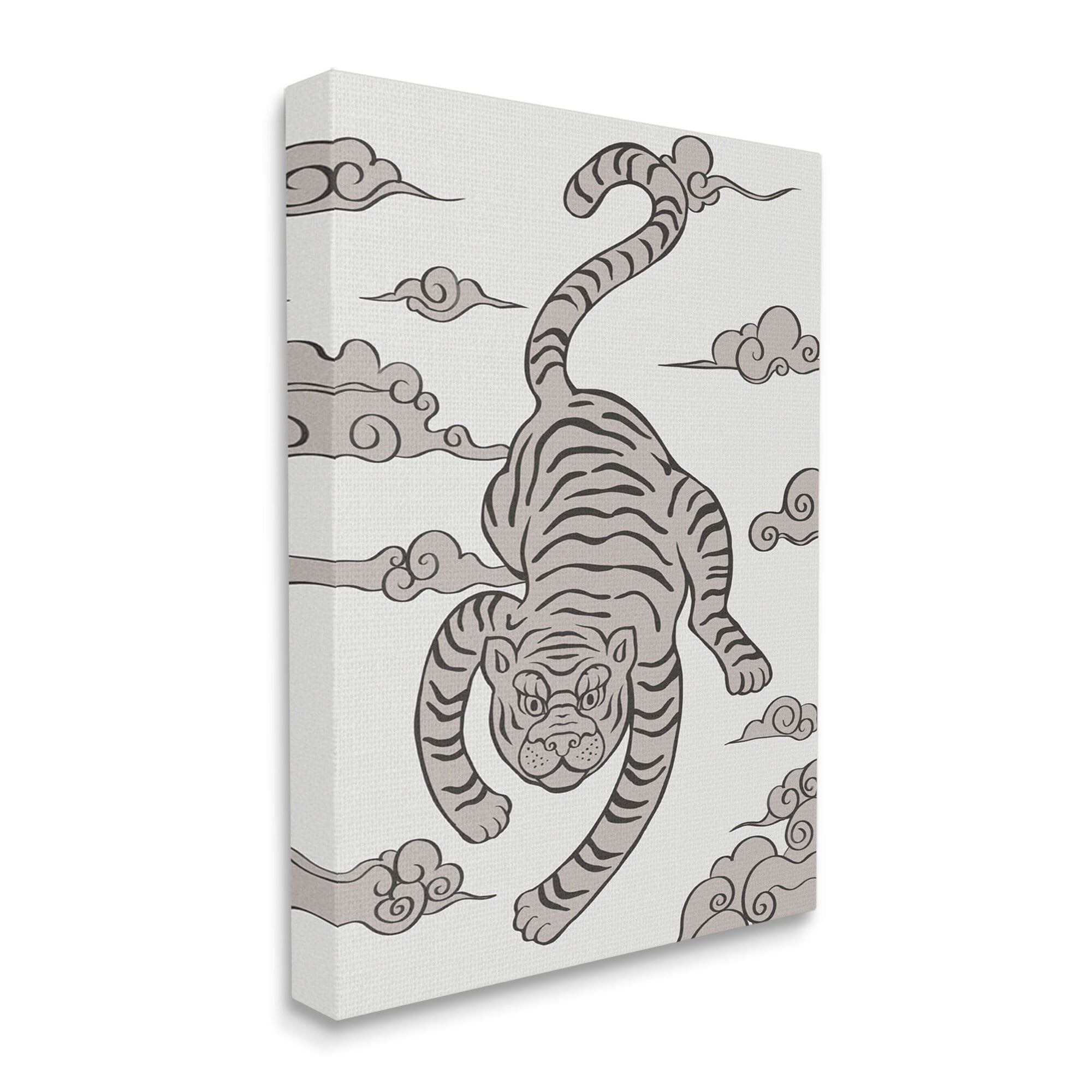 Stupell Industries Traditional Tiger Stripes Cloud Pattern Jungle Animal Graphic Art Gallery Wrapped Canvas Print Wall Art, Design by Ziwei Li