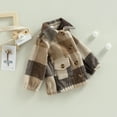 thumbnail image 3 of KOMOO Toddler Baby Flannel Jacket Long Sleeve Lapel Corduroy Jacket Button Elastic Hem Plaid Shacket Jacket, 3 of 9