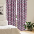 thumbnail image 3 of Ambesonne Floral 4-Panel Curtains, Flower Motifs Stars Pattern, 56"x84", Seafoam Dried Rose, 3 of 4
