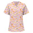 thumbnail image 1 of Easter Scrub Tops Women Bunny Egg Hunt Print Medical Scrub Tops, 1 of 2