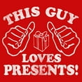 thumbnail image 2 of Boy's Lost Gods Distressed This Guy Loves Presents  Graphic Tee Red Small, 2 of 4