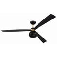 thumbnail image 6 of OTT60FBSB3 Craftmade Lighting Otto - 3 Blade Ceiling Fan with Light Kit-16.74 Inches Tall and 60 Inches Wide-Flat Black/Satin Brass Finish, 6 of 21