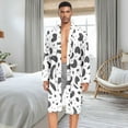 thumbnail image 5 of Dailycode Men Robe Lightweight Soft Bathrobes Kimono Nightgown Cartoon Doodle, 5 of 6