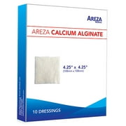 Areza Calcium Alginate Wound Dressing 4.25" x 4.25" Ten (10) Sterile Dressings per Box HIGH QUALITY