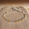 thumbnail image 4 of Citrine Oval Tennis Bolo Bracelet,Silver Gold Plated,Yellow,mother,anniversary gift for her, 4 of 4