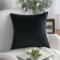 thumbnail image 2 of Phantoscope Decorative Throw Pillow Set, Soft Silky Velvet & Quilt Striped Velvet Series Cushion Bundle, for Sofa Couch Bedroom, Black and Light Coffee, 18" x 18", 2 of 8