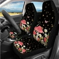 thumbnail image 2 of KUIFORTI Pink Mushroom Auto Seat Covers Set 14 Pcs with Auto Center Console Pad Steering Wheel Cover Seat Belt Pads Car Headrest Protectors Car Cup Coasters for Most Cars, 2 of 7