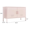 thumbnail image 6 of Locker Cabinet, Metal Storage Cabinet with Doors, Metal TV Stand for Bedroom, 39.4''W Metal Accent Storage Cabinets, Entryway Cabinet with Storage,Metal Storage Cabinet for Bedroom,Living Room,Pink, 6 of 7