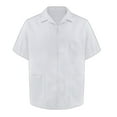 thumbnail image 5 of TOPTIE Men Essentials Relaxed Fit Zippered Short Sleeved Jacket Utility Workwear-White-S, 5 of 7
