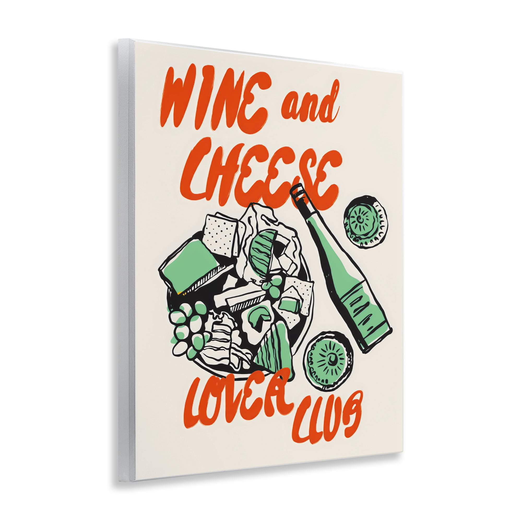Stupell Industries Wine & Cheese Lover Club Wall Plaque Art, design by The Prints Vibe