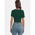 thumbnail image 2 of Womens Summer Short Sleeve T Shirts Knit Slim Fit One Piece Cutout Scoop Neck Going Out Date Night Tops, 2 of 6