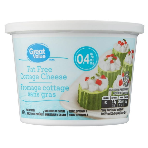Great Value Fat Free Cottage Cheese, 500 g Walmart.ca