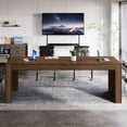 thumbnail image 6 of Tribesigns78.74-inch Extra Long Conference Table, Large Meeting Table with Spacious Worktop, for Office Conference Room, Easy Assembly, Dark Walnut, 6 of 8
