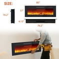 thumbnail image 5 of 80'' Electric Fireplace, Recessed and Wall Mounted Fireplace with Remote Control, Timer, Touch Screen, Adjustable Flame Color and Brightness, Black, 5 of 9