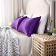 thumbnail image 5 of Auchen Satin Pillow Case, 2 Pack Satin Queen Silky Pillowcase for Hair and Skin, Satin Pillowcase Set of 2-Queen Size(20"x30")Purple-1, 5 of 10